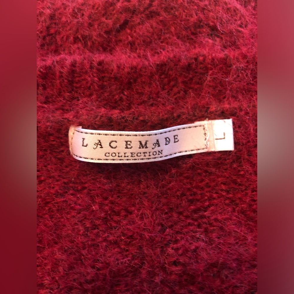 LACEMADE coquette Semi Sweet Chiffon Cardigan in red - Picture 8 of 11